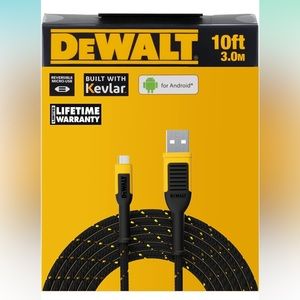 DEWALT Reinforced Braided Micro-USB Cable — USB to Micro with Android — 10 ft